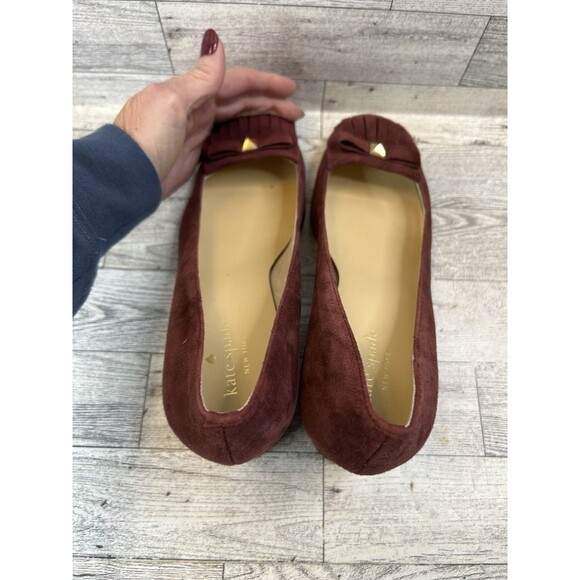 Kate Spade New York Womens Fringe Suede Block Heel Pumps Bordeaux Size 7 EUC - Picture 2 of 4